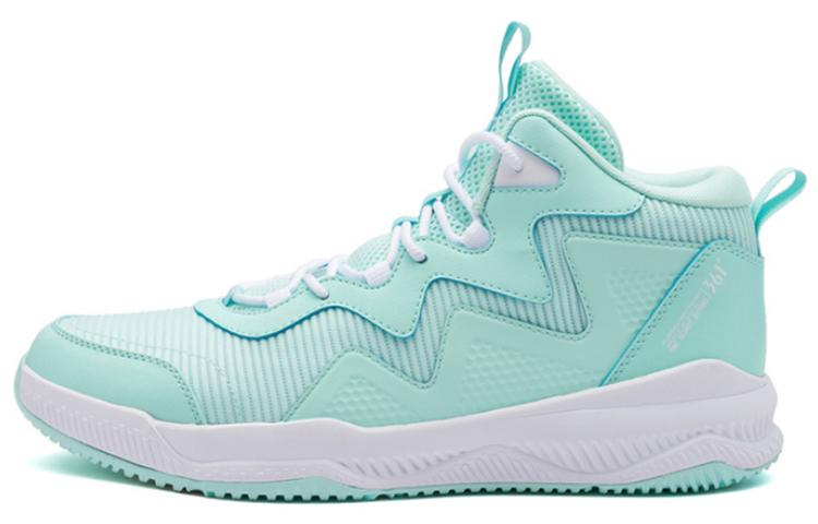 361° Cushioning, Slip Resistant, And Abrasion Resistant Mid Top Basketball Shoes Men's Wave Green