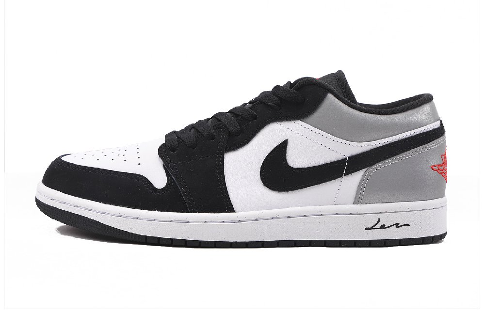 Jordan Air Jordan 1 Anti-Slip Wear-Resistant Low-Top Vintage Basketball Shoes Men's Black Gray