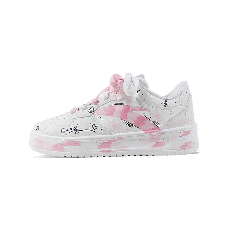 Anta Relaxed Slip Resistant Shock Absorbers Low Top Skateboard Shoes Unisex Pink