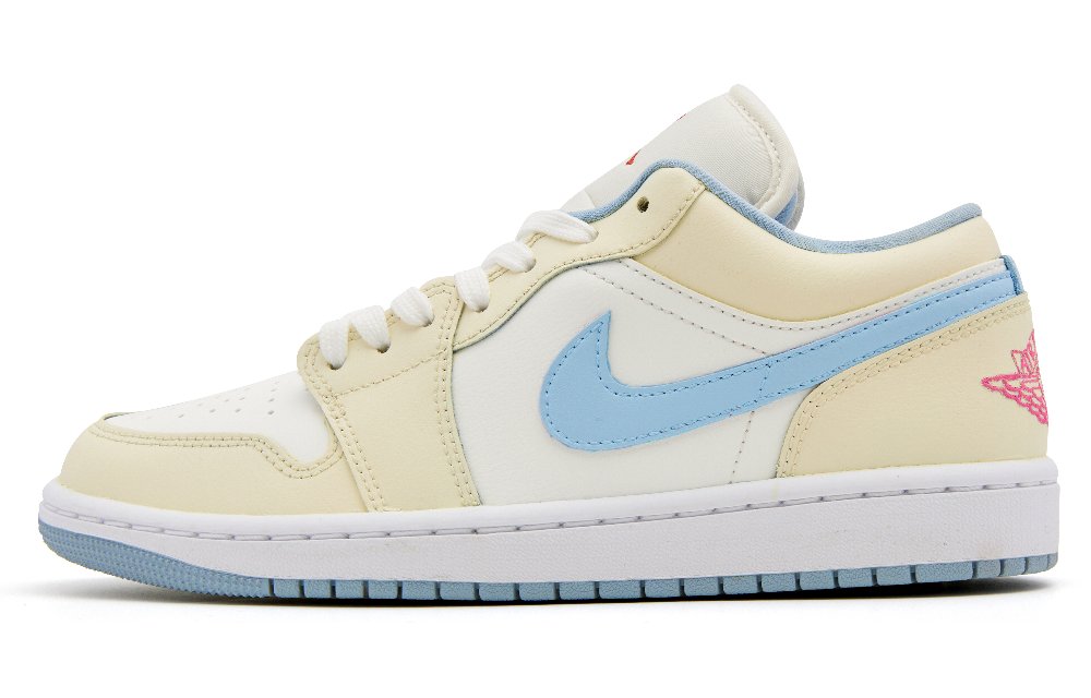 Jordan Air Jordan 1 Anti-Slip Wear-Resistant Low-Top Vintage Basketball Shoes Women's Yellow Blue