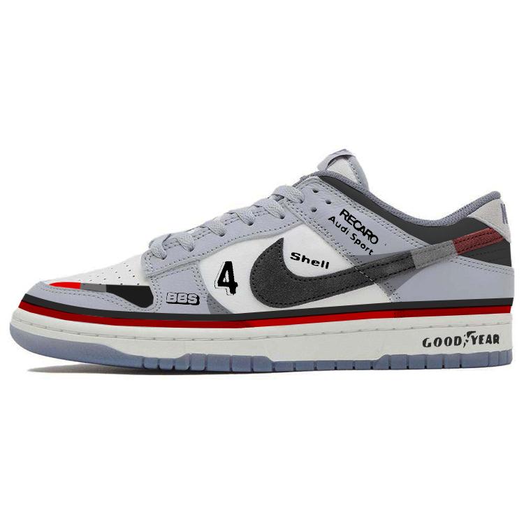 Nike Dunk Anti Slip Wear Resistant Low Top Skateboard Shoes Men's Gray White