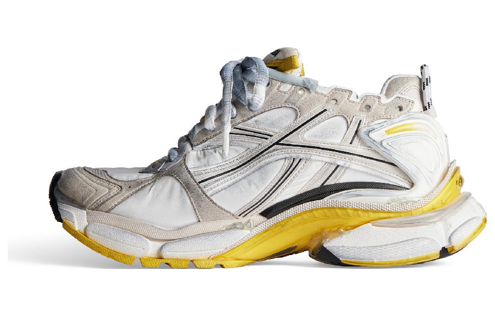 Balenciaga Runner Sneakers 'Beuge White Yellow Nylon And Suede Like Fabric' Women's