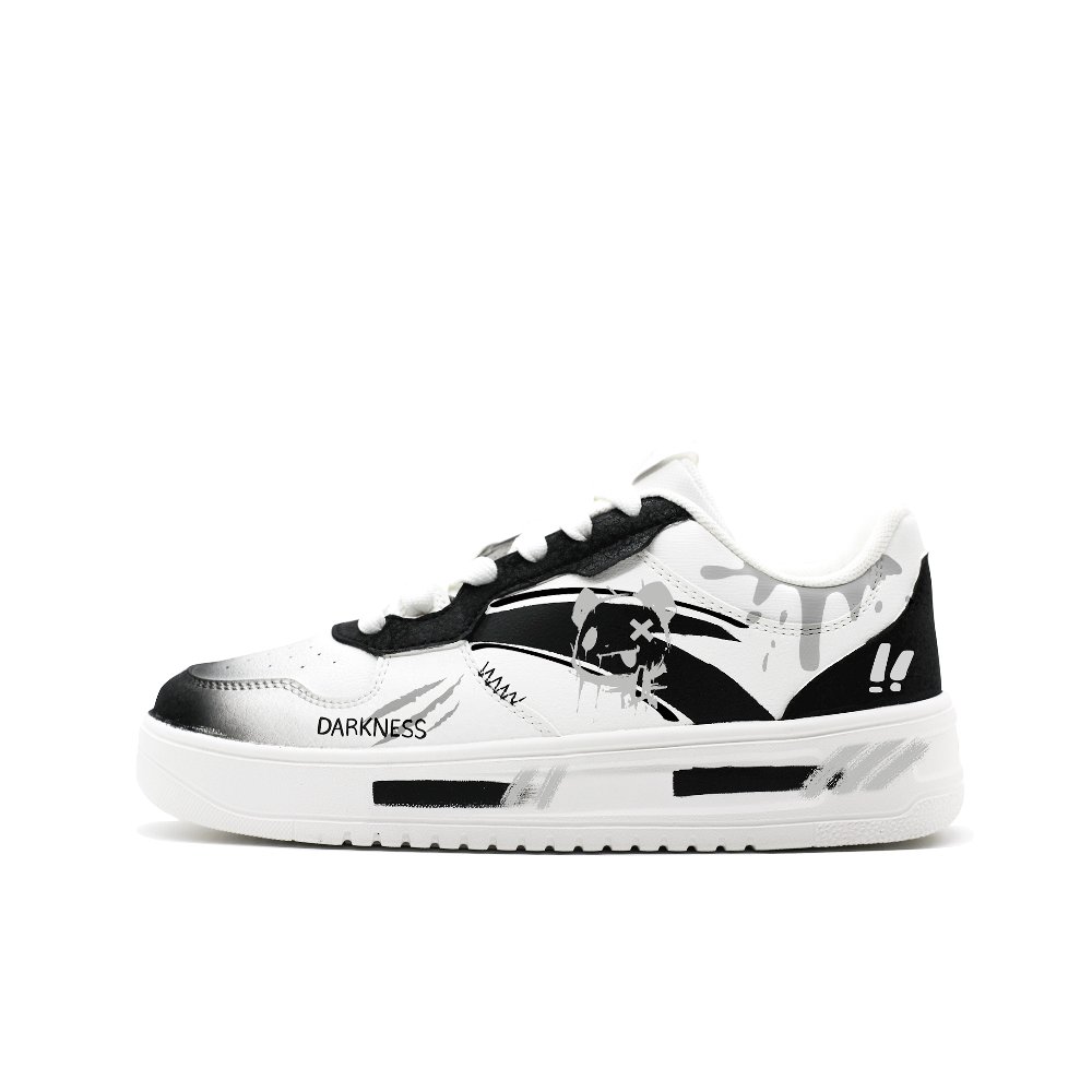 Anta Relaxed Wear resistant And Lightweight Low Top Skateboard Shoes Unisex White Black