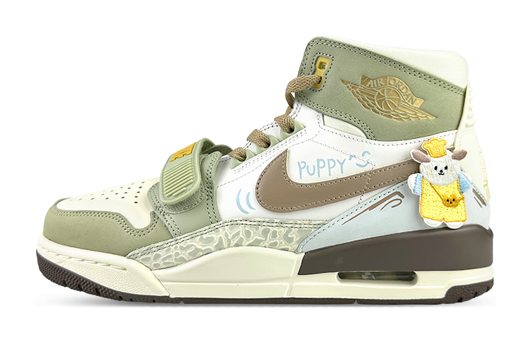 Jordan Legacy 312 High-Top Vintage Basketball Shoes Women's Coffee Green