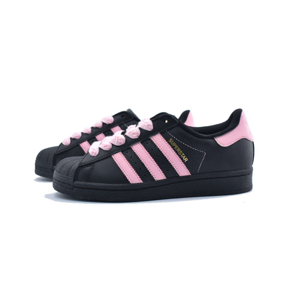 Adidas Originals SUPERSTAR Wear-Resistant Slip-Resistant Low-Top Skateboard Shoes Unisex Black Pink
