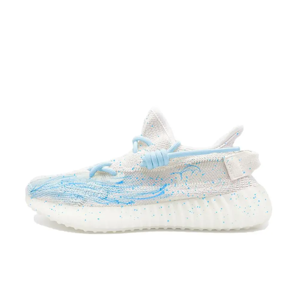 Adidas Originals Yeezy Boost 350 V2 Ocean Song Abrasion Resistant Low top Casual Shoes Unisex White