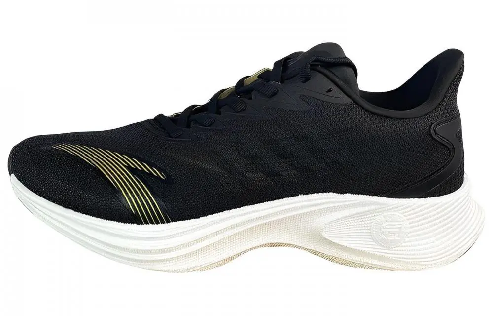 Anta MACH 2.0 Slip Resistant, Abrasion Resistant, Breathable, Lightweight Running Shoes Black Gold