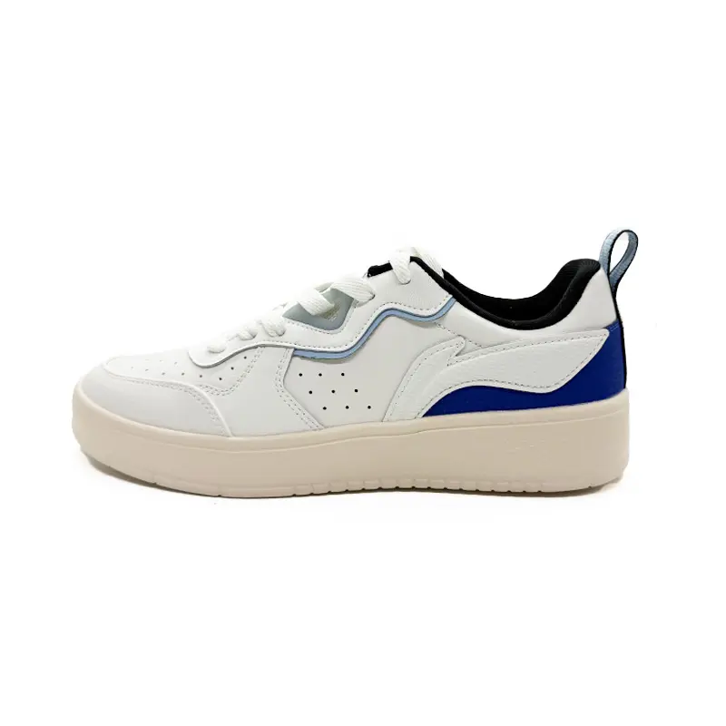 LiNing Qingchao Abrasion Resistant Lightweight Slip Resistant Low top Skateboard Shoes Men's White Blue