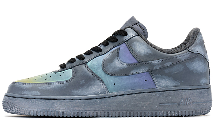 Nike Air Force 1 7 Anti-Slip And Wear-Resistant Lightweight Low-Top Skateboard Shoes Women's Gray Blue