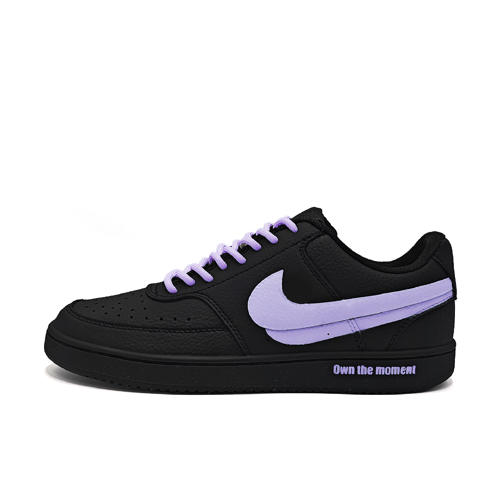 Nike Court Vision Slip-Resistant Cushioning Lightweight Low-Top Skateboard Shoes Unisex Black Purple