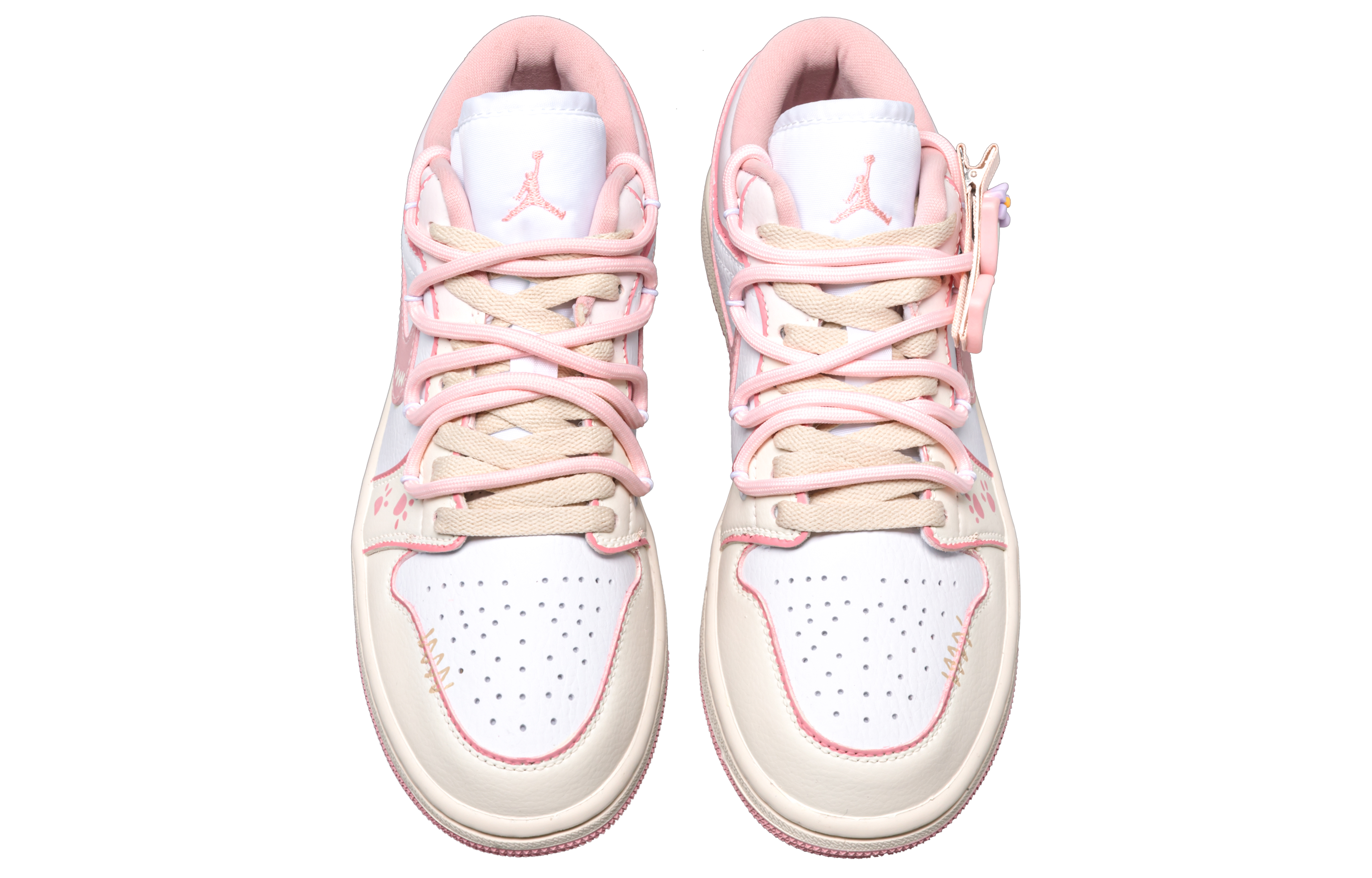 Jordan Air Jordan 1 Cream Puff Cat Abrasion Resistant Low Top Vintage Basketball Shoes Women's Beige Pink купить в интернет-магазине Yoocart с быстрой доставкой по России.