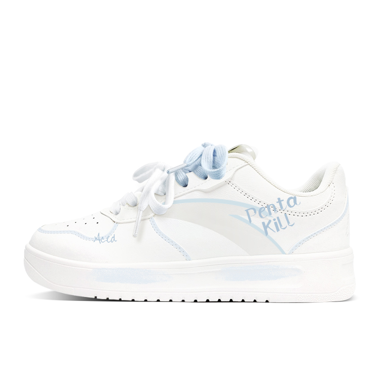 Anta Relaxed Anti Slip Wear Resistant Low Top Skateboard Shoes Unisex White Blue