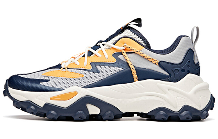 Anta Shock Absorbers Slip Resistant, Abrasion Resistant, Breathable Low Top Running Shoes Men's Gray Blue Orange