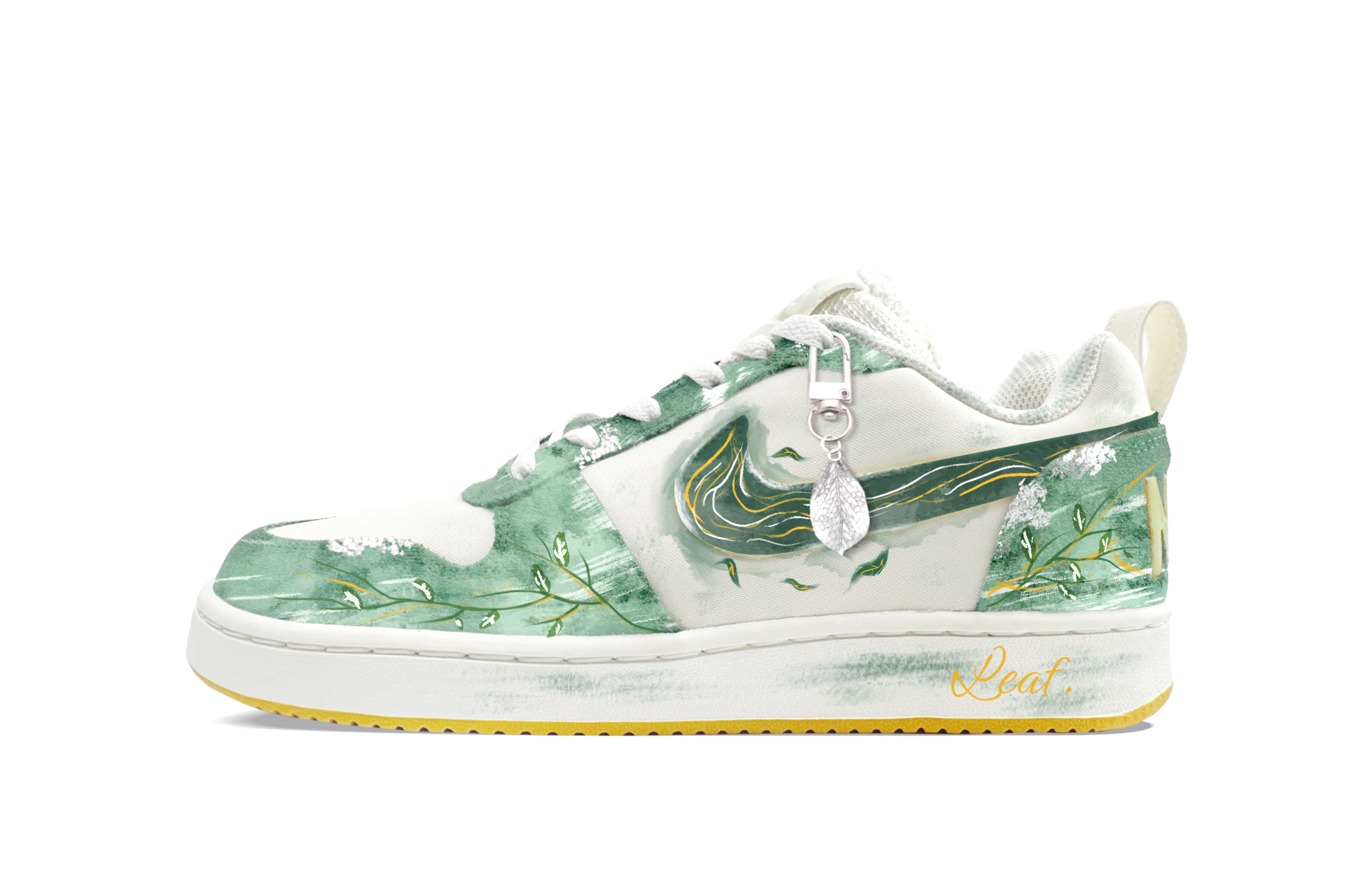 Nike Court Borough PRM Skateboard Shoes Men's Low top Green/Silver/Yellow