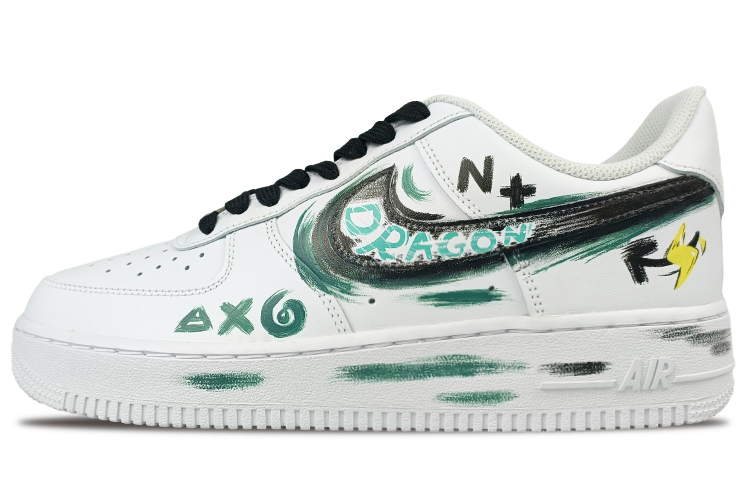 Nike Air Force 1 Low-Top Skateboard Shoes Women's White Black