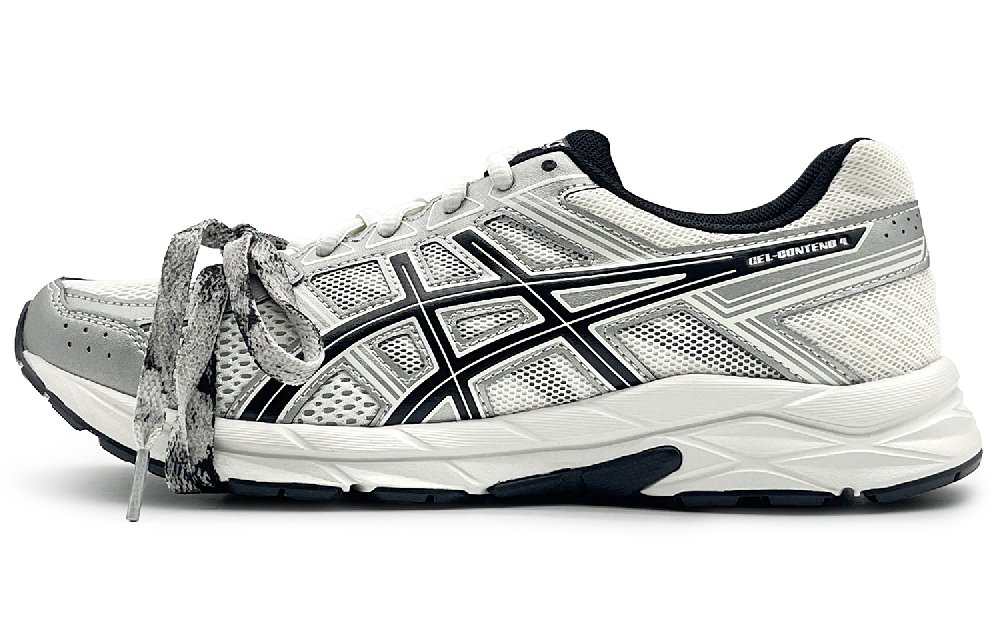 Asics Gel-Contend 4 Durable Breathable Low-Top Running Shoes Men's Silver Black