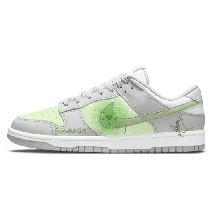 Nike Dunk Retro Mint Mambo Blooming With Joy Anti-Slip Wear-Resistant Low-Top Skateboard Shoes Unisex Gray White