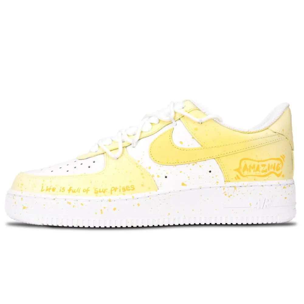 Nike Air Force 1 Air Force 1, Exquisite Lifestyle Abrasion Resistant Low top Skateboard Shoes Unisex Yellow