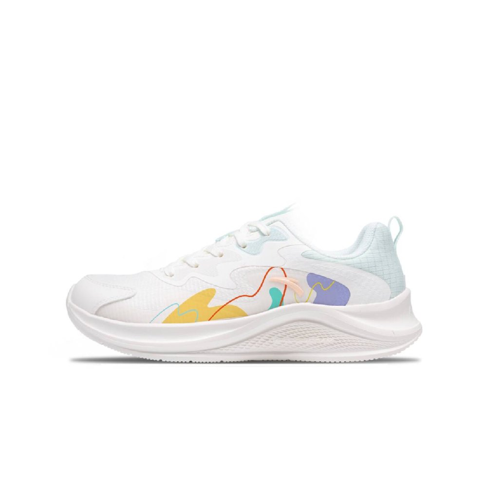 Anta Walk Cushioning, Slip Resistant, And Abrasion Resistant Low Top Casual Sprint Running Shoes Women's White