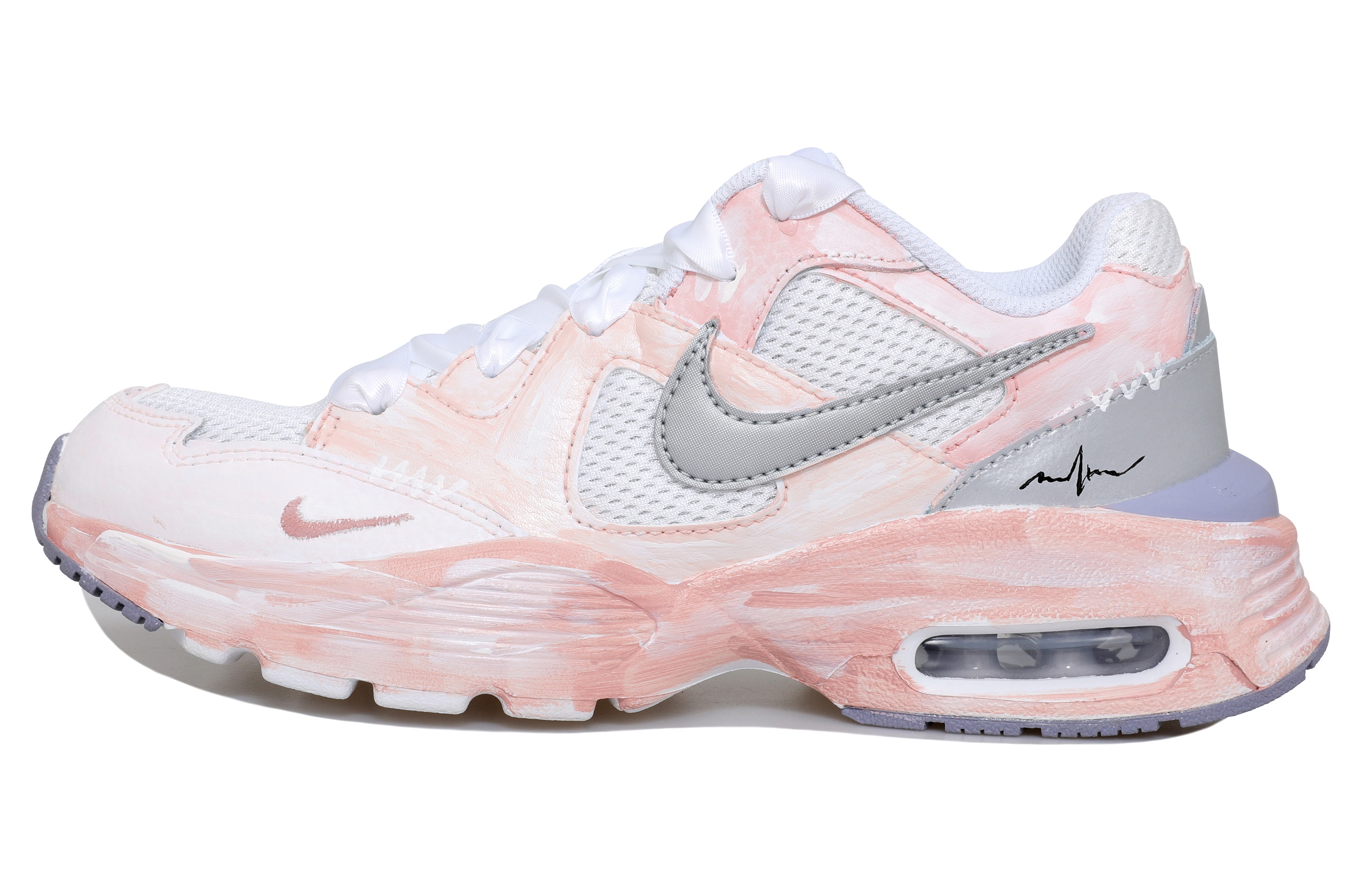 Nike Air Max Fusion Moisture Wicking Quick Dry Low Top Running Shoes Women's Pink Silver White купить в интернет-магазине Yoocart с быстрой доставкой по России.