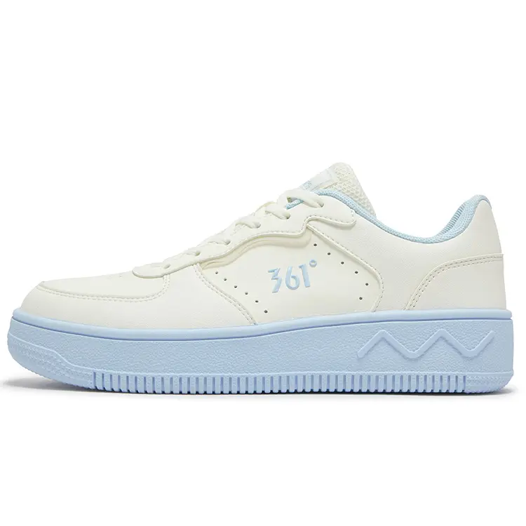 361° Air Force One Anti Slip Wear Resistant Low Top Skateboard Shoes Women's Feather White Glacier Blue