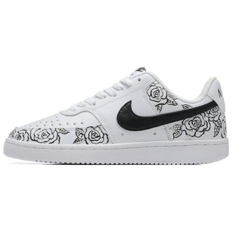 Nike Court Vision 1 Skateboard Shoes Men Low-Top White Black