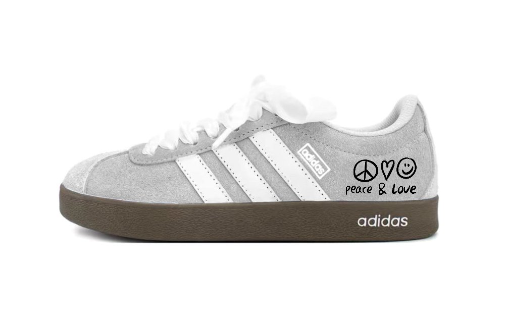 Adidas Neo VL Court Lifestyle Anti Slip Wear Resistant Low Top Skateboard Shoes Unisex Cool Gray White