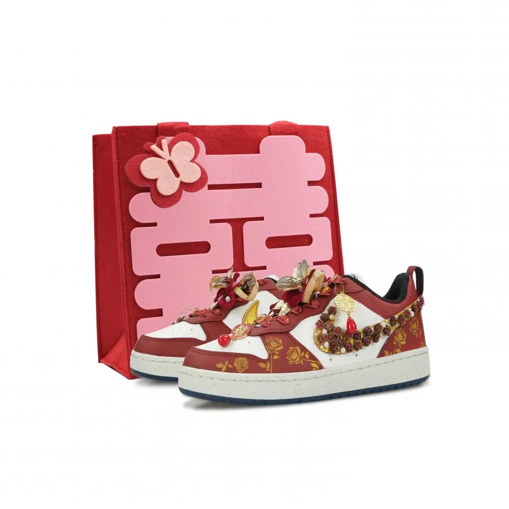 Nike Court Borough Abrasion Resistant Low top Skateboard Shoes Women's Red