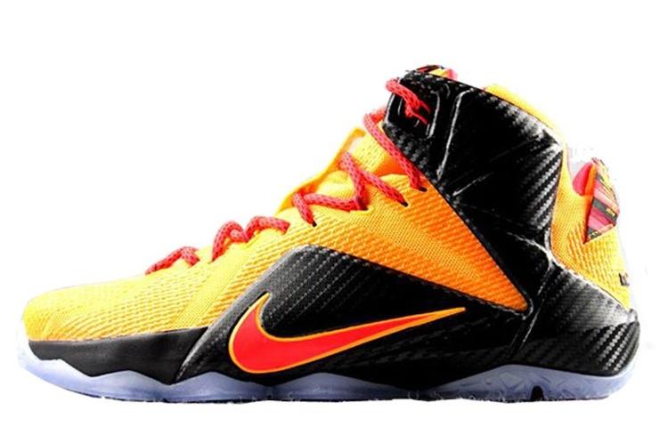 Nike Lebron 12 Basketball Shoes Men Mid-Top Black/Yellow