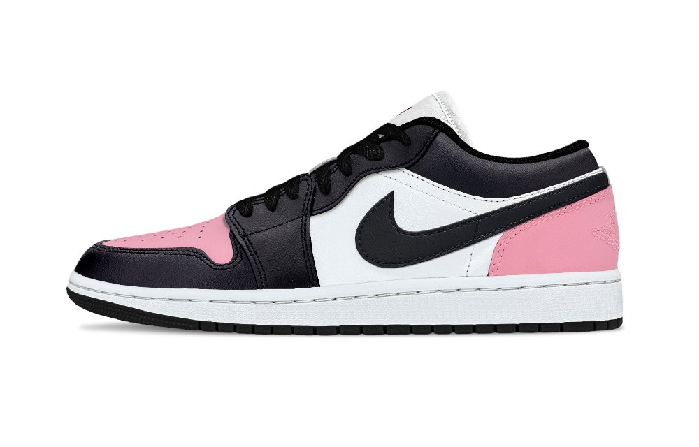 Jordan Air Jordan 1 Low Top Vintage Basketball Shoes Unisex Black Pink