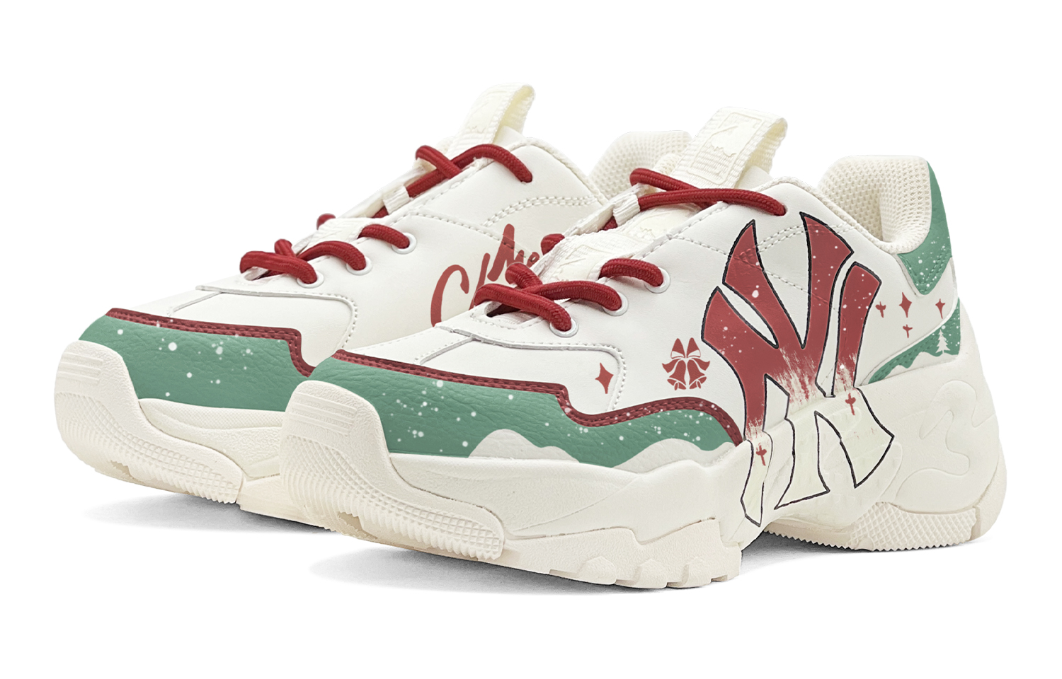 MLB Big Ball Chunky Shock Absorbers Low Top Chunky Sneakers Unisex Brick Red