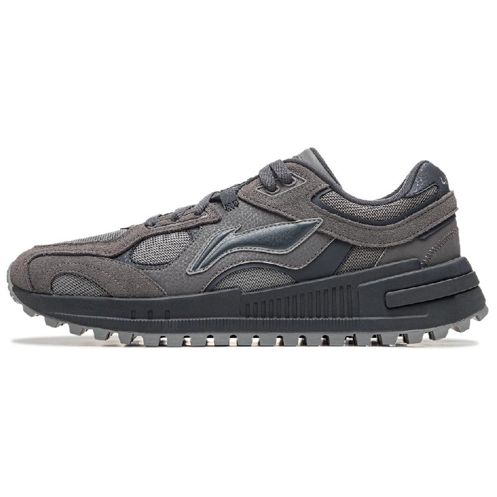 LiNing Wind Rider 2.0 Cushioning Wear-Resistant Low-Top Casual Shoes Men's Gray