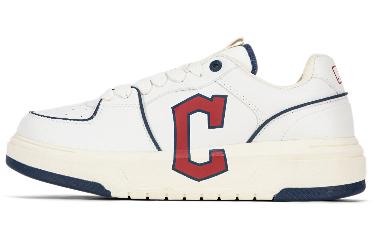 MLB Chunky Liner Basic Cleveland Indians Slip Resistant Low Top Skateboard Shoes Unisex Red