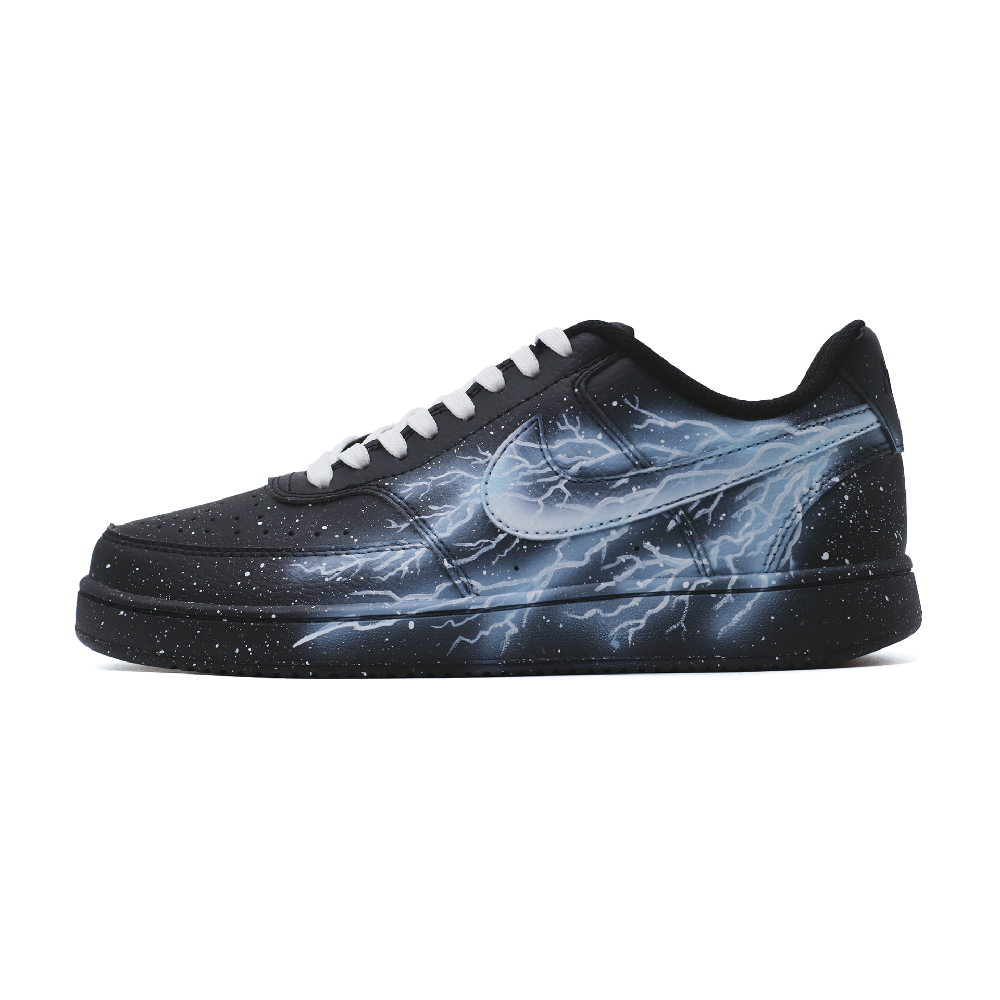 Nike Court Vision Thunder Bright Shadow Anti Slip Wear Resistant Low Top Skateboard Shoes Unisex Black Blue