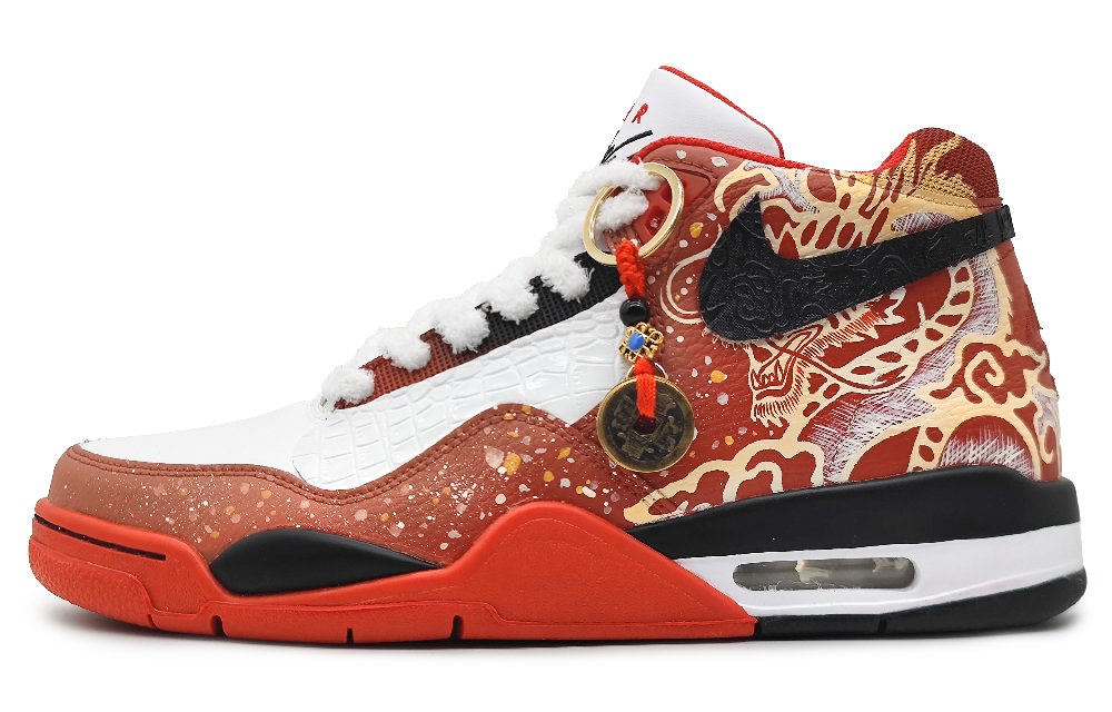 Nike Flight Legacy Mid-Top Vintage Basketball Shoes Unisex China Red