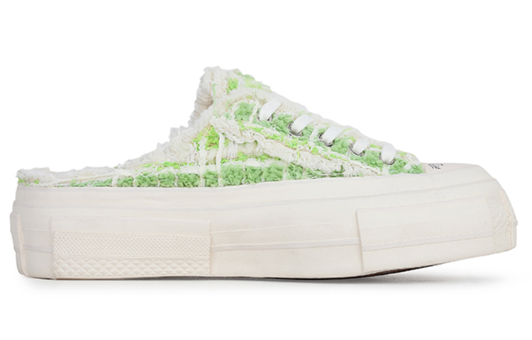 VESSEL G.O.P. Slip On 'Grass Tweed' Low-Top Canvas Shoes Unisex Verdant Green