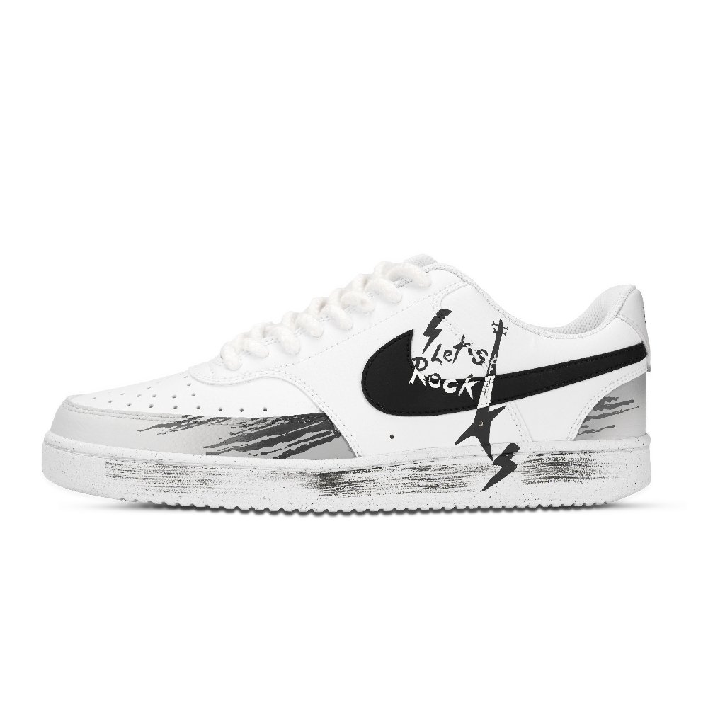 Nike Court Vision 1 Rock Guitar Abrasion Resistant Low Top Skateboard Shoes Unisex Silver