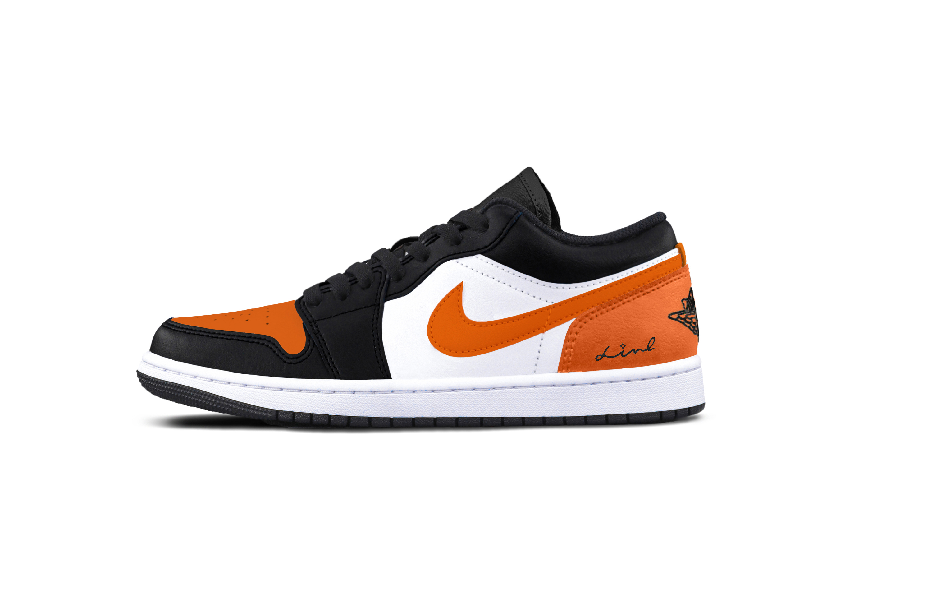 Jordan Air Jordan 1 Vintage Basketball Shoes Unisex Low top Black/Orange