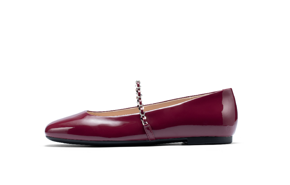 Ecco Dance Joy Collection Flat Mary Jane Shoes Women's Dark Gemstone Red 234333