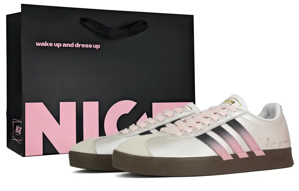 Adidas Vl Court Classic Stardust Dream Mirror Slip Resistant Low top Skateboard Shoes Women's