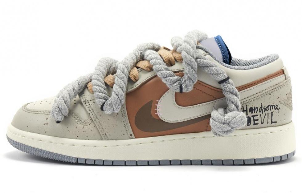 Jordan Air Jordan 1 Mocha Little Devil Low-Top Vintage Basketball Shoes Men's Gray Brown