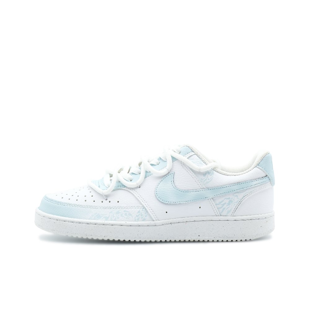 Nike Court Vision 1 Kunlun Ice Type Anti Slip Wear Resistant Low Top Skateboard Shoes Unisex White Blue