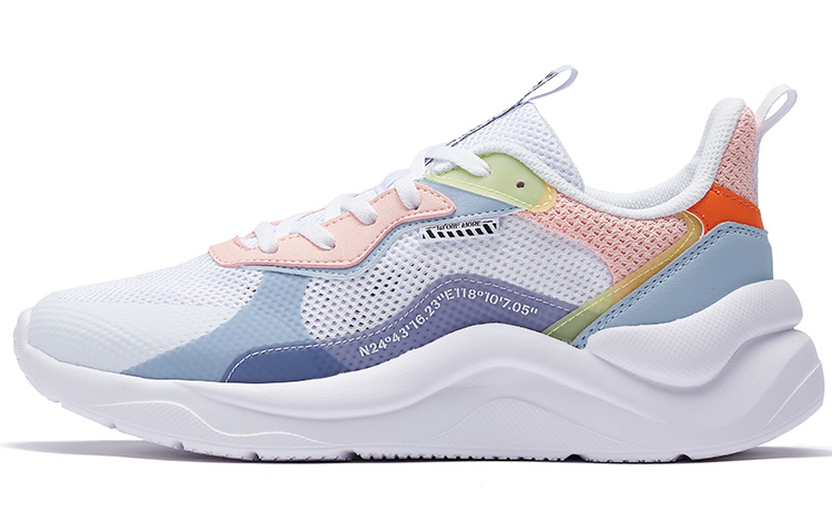 361° Cushioning, Wear Resistant Low Top Casual Shoes Women's White Pink