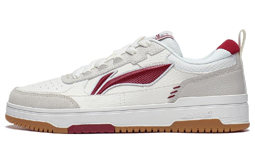 LiNing Tianji 2.0 Slip Resistant Abrasion Resistant Low top Skateboard Shoes Men's White Gray Red