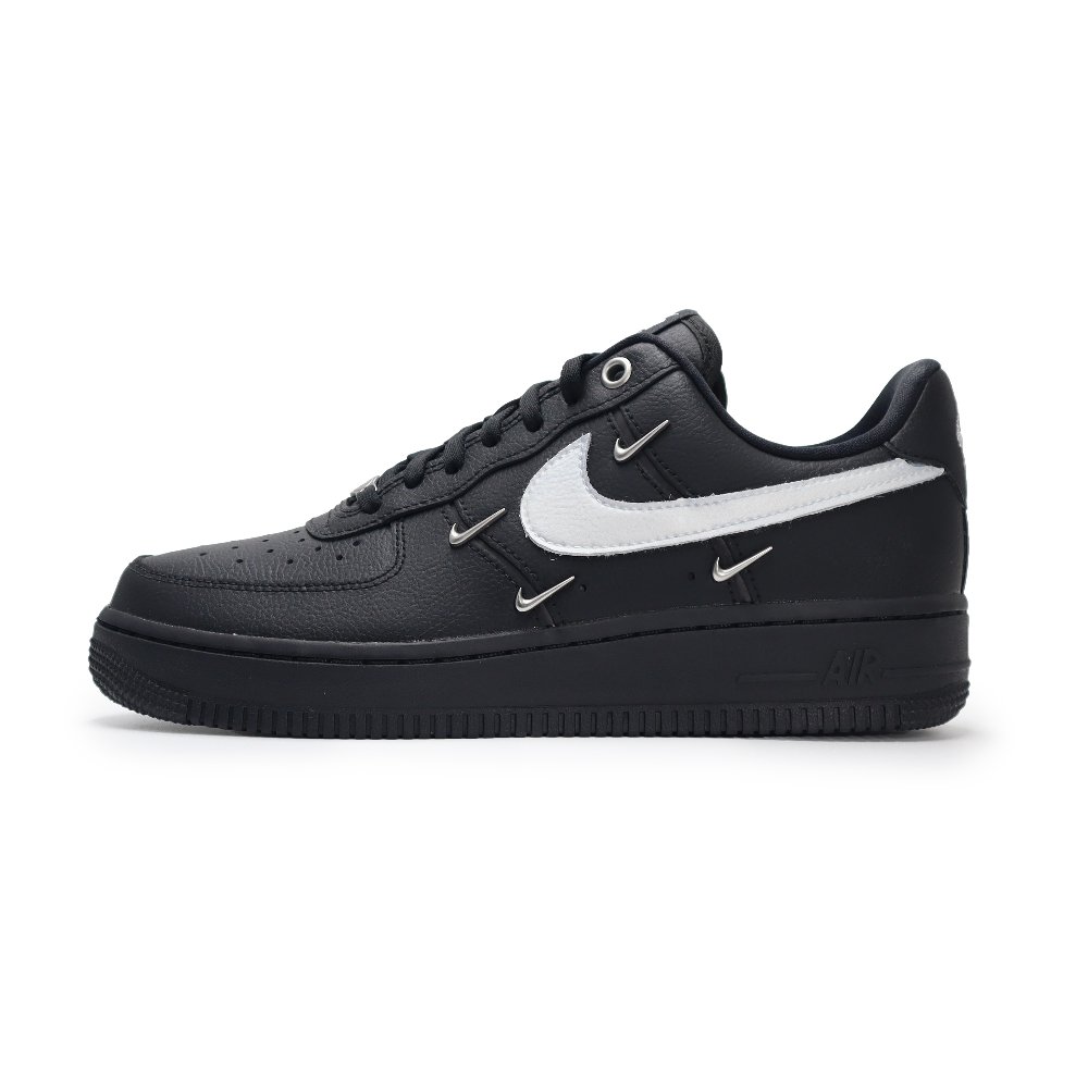 Nike Air Force 1 Wear resistant And Lightweight Low Top Skateboard Shoes Women's Black Silver