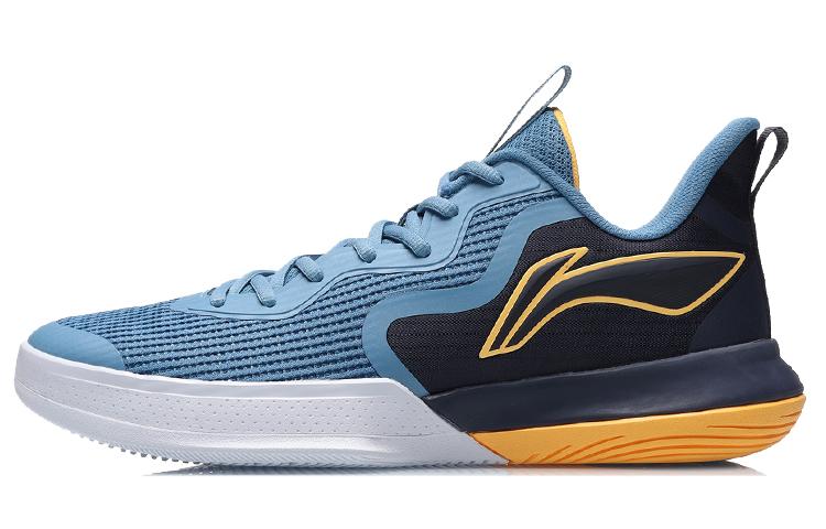 LINING Flash Basketball Shoes Men Low Top Blue/Black/Yellow