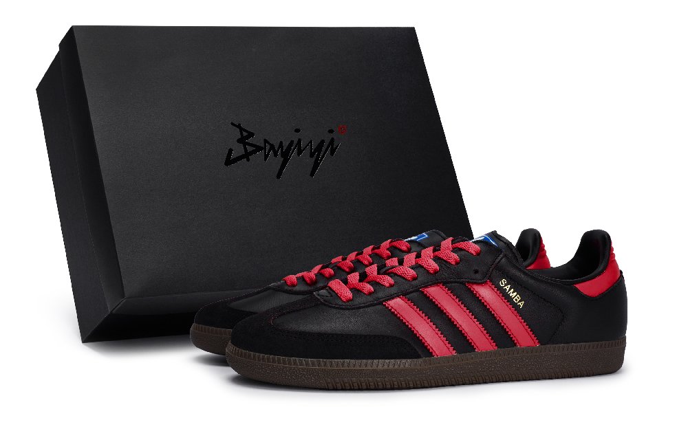 Adidas Originals SAMBA OG Anti Slip Wear Resistant Low Top Skateboard Shoes Unisex Black Red