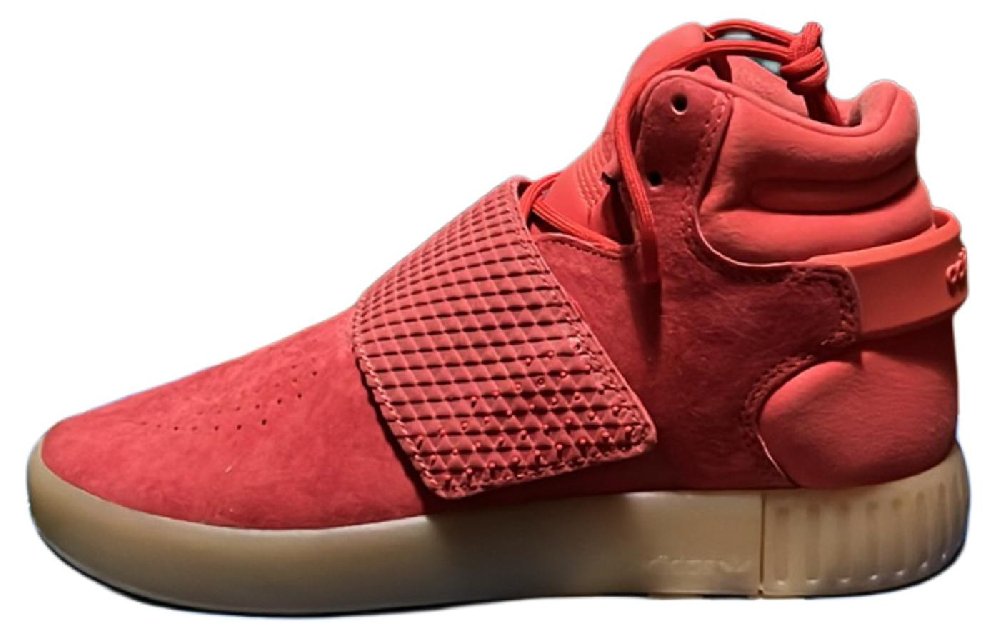 Adidas Tubular Invader Strap Lightweight Wear-Resistant And Slip-Resistant High-Top Skateboard Shoes Unisex Red
