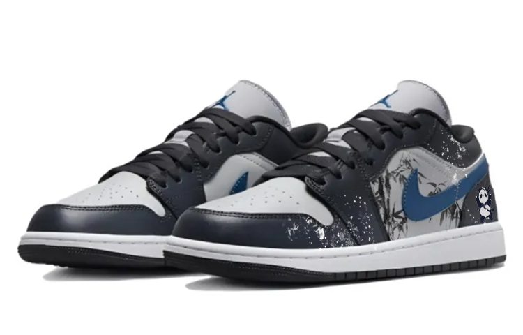 Jordan Air Jordan 1 Anti-Slip Wear-Resistant Low-Top Skateboard Shoes Unisex Black Gray купить в интернет-магазине Yoocart с быстрой доставкой по России.