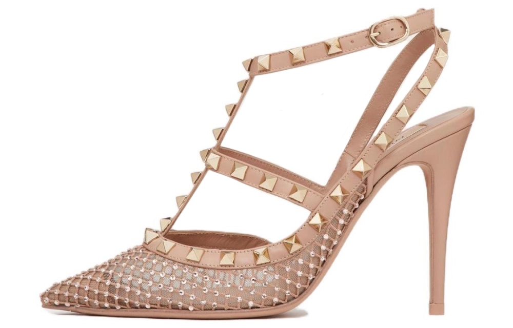 Valentino Garavani Rockstud 100mm Crystal-embellished Mesh Pumps